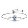 Sky Blue Topaz Venetian Link 925 Sterling Silver Bracelet