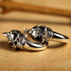 925 Skull Sterling Silver Vintage Stud Earrings