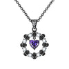 Skull Crystal Heart Cubic Zirconia Punk Necklace