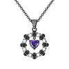 Skull Crystal Heart Cubic Zirconia Punk Necklace