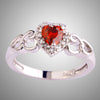 Heart Links & Cubic Zirconia 925 Sterling Silver Engagement Ring