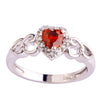 Heart Links & Cubic Zirconia 925 Sterling Silver Engagement Ring