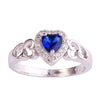 Heart Links & Cubic Zirconia 925 Sterling Silver Engagement Ring