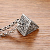 Four God Beasts Pyramid 925 Sterling Silver Vintage Pendant Necklace