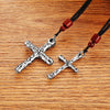 Cracked Cross 925 Sterling Silver Vintage Pendant Necklace