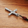 Cracked Cross 925 Sterling Silver Vintage Pendant Necklace