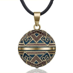Vintage Design Mexican Harmony Chime Bola Pendant Necklace