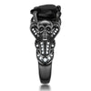 Punk Skull Crystal Heart Cubic Zirconia Wedding Ring