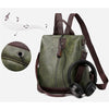 PU Leather Vintage Multifunctional Anti-Theft Travel Backpack