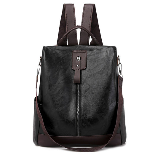 PU Leather Vintage Multifunctional Anti-Theft Travel Backpack