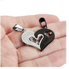 Two Colors Stainless Steel Heart Cubic Zirconia Couple Necklace