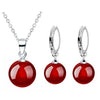 Natural Agate Moonstone Necklace & Earrings Jewelry Set