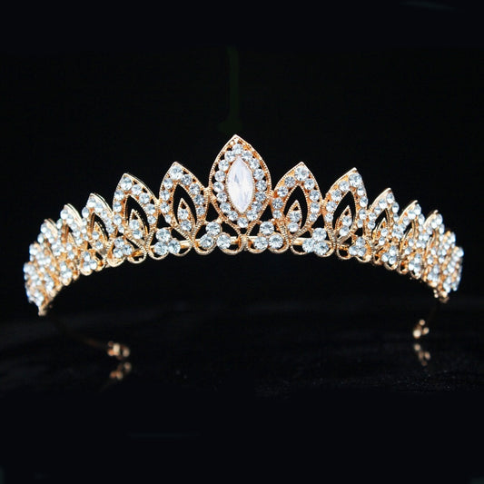 Silver Flame Shaped Oval Tiara Crown for Prom or Wedding