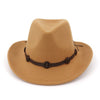 Western Cowboy Fedora Hat with Handmade Belt Decor