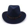 Western Cowboy Fedora Hat with Handmade Belt Decor
