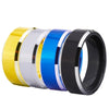8mm Polished Surface with Silver Edges Tungsten Carbide Wedding Bands