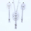 Silver Tassel Stainless Steel Fashion Wedding Earrings & Necklace Jewelry Set