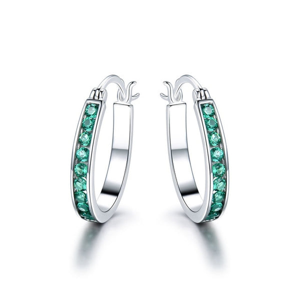 Emerald 925 Sterling Silver Clip Earrings