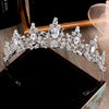 Sparkling Cubic Zirconia and Rhinestone Tiara, Necklace & Earrings Jewelry Set