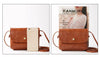 Two-Set High Capacity Casual PU Leather Designer Tote Handbag, Crossbody & Shoulder Bag