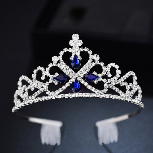 Classic A-Shaped Tiara Crown with Crystals
