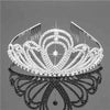 Tiara Crown Circlet with Heart-shaped Royal Crest Diadem Studded in Crystals