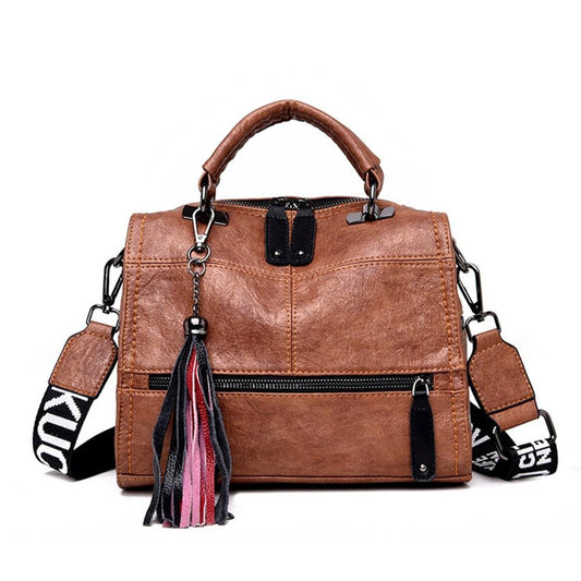 Tassel Genuine Leather Designer Vintage Handbag & Shoulder Bag