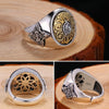 Buddhism Six Words Signed Spinner 925 Sterling Silver Vintage Ring