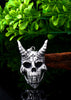 Gothic Satanic Devil Skull & Cross Stainless Steel Biker Pendant Necklace