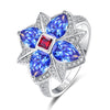 Flower Design Cubic Zirconia 925 Sterling Silver Engagement Ring