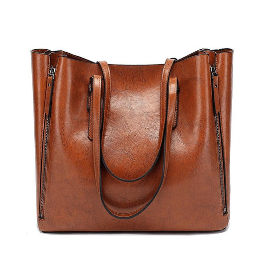 Casual PU Leather Tote Handbag & Shoulder Bag