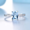 Sky Blue Topaz Solitaire 925 Sterling Silver Engagement Ring