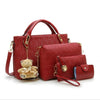 Four-Set PU Leather Chain Pattern Designer Vintage Purse, Handbag, Crossbody, & Shoulder Bag