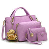 Four-Set PU Leather Chain Pattern Designer Vintage Purse, Handbag, Crossbody, & Shoulder Bag