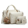 Four-Set PU Leather Chain Pattern Designer Vintage Purse, Handbag, Crossbody, & Shoulder Bag