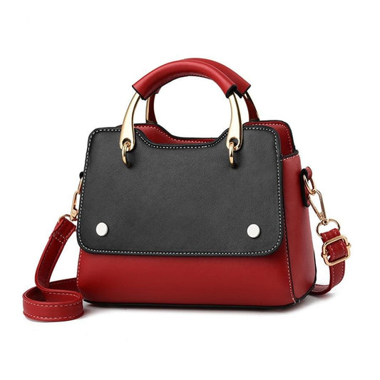 Metal Handle PU Leather Small Handbag, Crossbody & Shoulder Bag