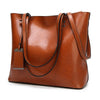 High-Capacity Casual PU Leather Tote Handbag & Shoulder Bag