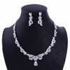 Crystal, Butterfly, Leaf and Rhinestone Tiara, Necklace & Earrings Wedding Jewelry Set