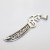 Two Tone Stainless Steel Islamic Sword Pendant Necklace