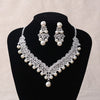 Pearl and Crystal Tiara, Necklace & Earrings Jewelry Set