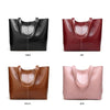 Oil Waxed PU Leather Large Capacity Tote Shoulder Bag