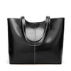 Oil Waxed PU Leather Large Capacity Tote Shoulder Bag