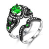 Black Skull Round Cubic Zirconia Engagement Ring Set