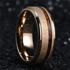 8mm Koa Wood Rose Gold Tungsten Carbide Wedding Band