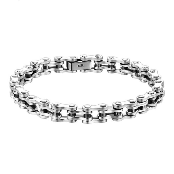 Handmade Highly-Polished Chain Link 925 Sterling Silver Biker Vintage Bracelet