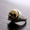 Gold-plated Skull 925 Sterling Silver Biker Vintage Ring