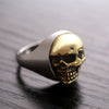 Gold-plated Skull 925 Sterling Silver Biker Vintage Ring