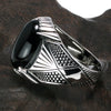 Natural Black Onyx 925 Sterling Silver Turkish Gothic Ring