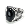 Natural Black Onyx 925 Sterling Silver Turkish Gothic Ring