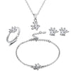 Cubic Zirconia Paw Necklace, Bracelet, Earrings & Ring Jewelry Set